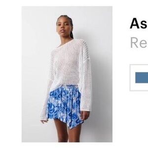 Pull&Bear Blue and White Skirt